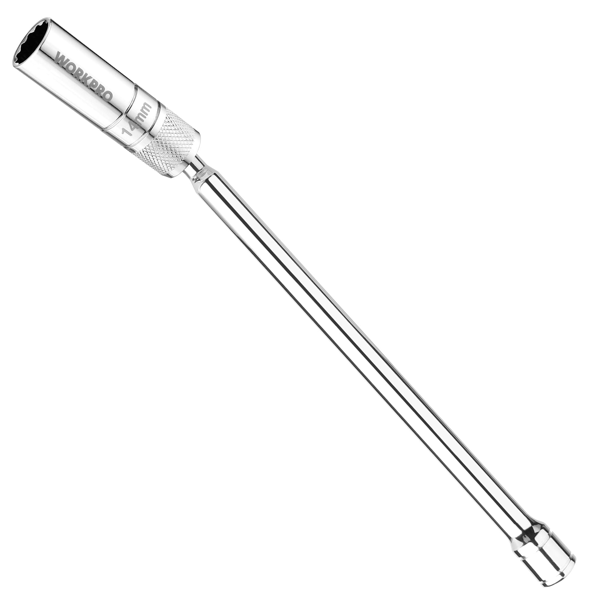 14 mm Magnetic Spark Plug Socket, 12-Point Thin Wall Swivel Spark Plug Tool, 3/8" Drive x 300 mm Extended Flexible Spark Plug Puller, Universal Car Repair Tool