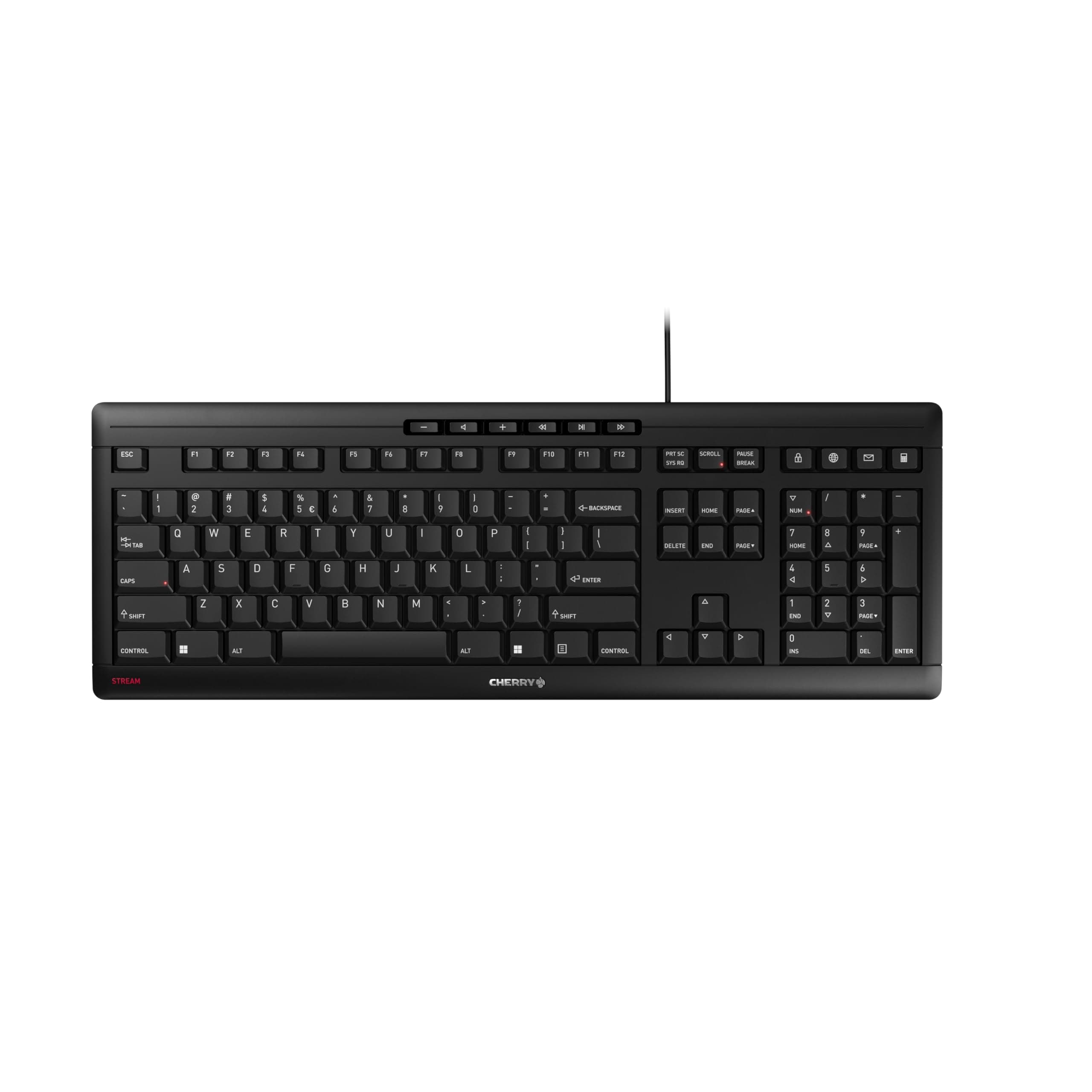 Stream Keyboard, Wired Keyboard for PC/Laptop, Whisper Quiet Silent Keys, Unique Typing Feel, Slim Design, SX Scissor Switches, USB-A, QWERTY, Black