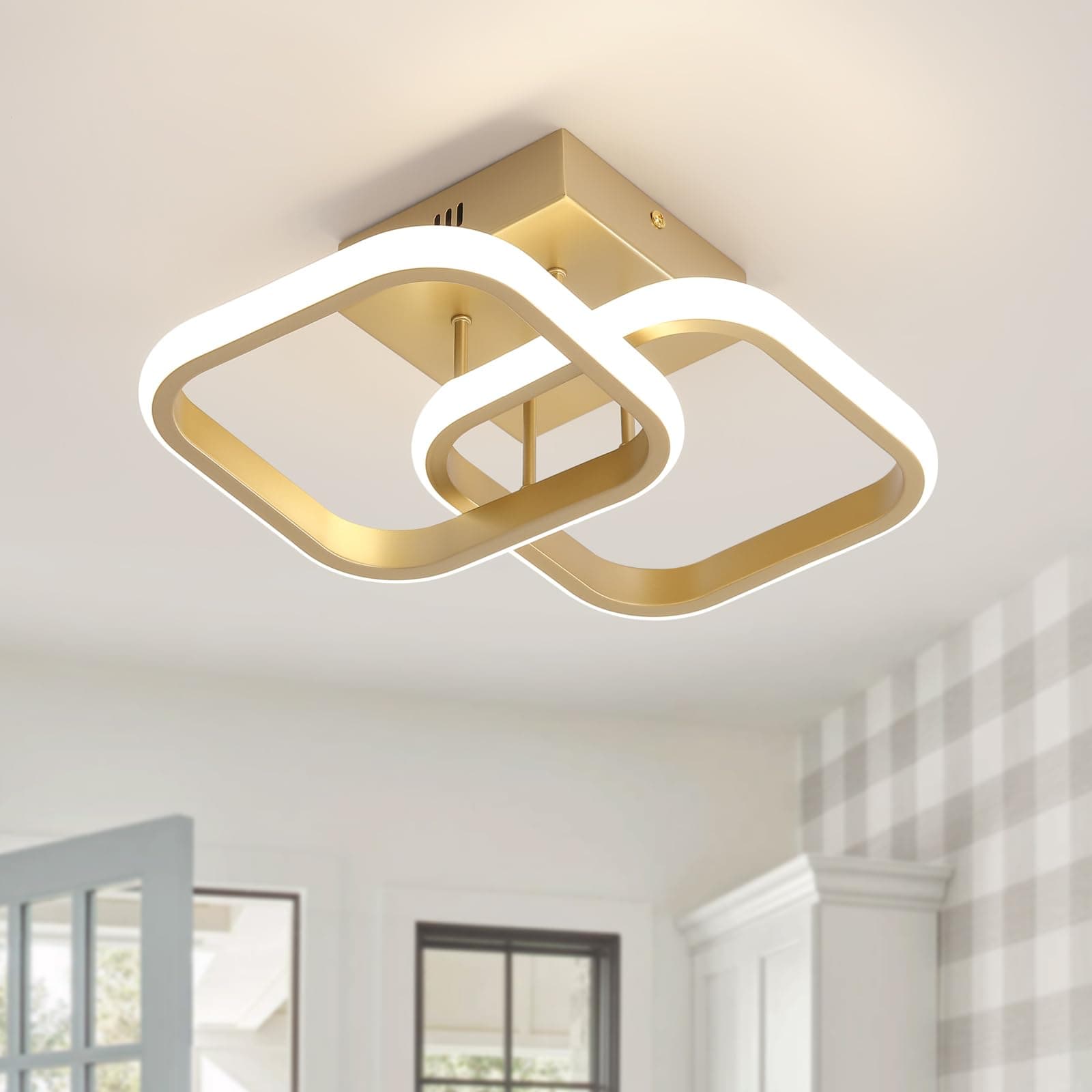 AMZASAGold Hallway Light Modern LED Ceiling Light Mini Close to Ceiling Lamp for Balcony Corridor Closet Bedroom Bathroom Kitchen 4000K Neutral Light