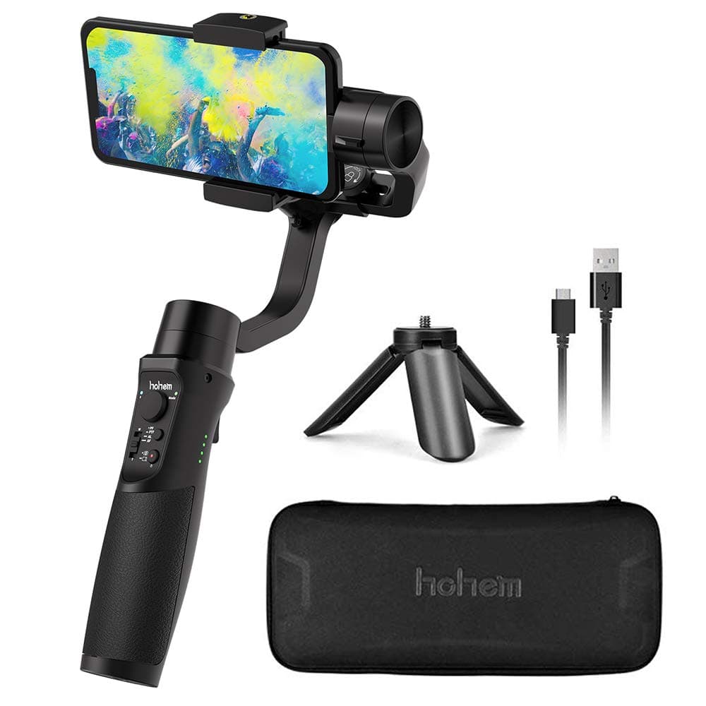 Hohem Handheld Gimbal Stabilizer for iSteady Mobile Plus Smartphone with Motion Sensing Mode with Face Tracking Time - Lapse Photography Vlog Youtuber Live Video for iPhone Android