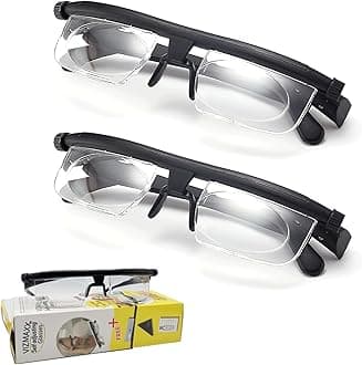 Primafocus Adjustable Glasses - Primafocus Reading Glasses, Dial Vision near and Far Sight (2pcs)