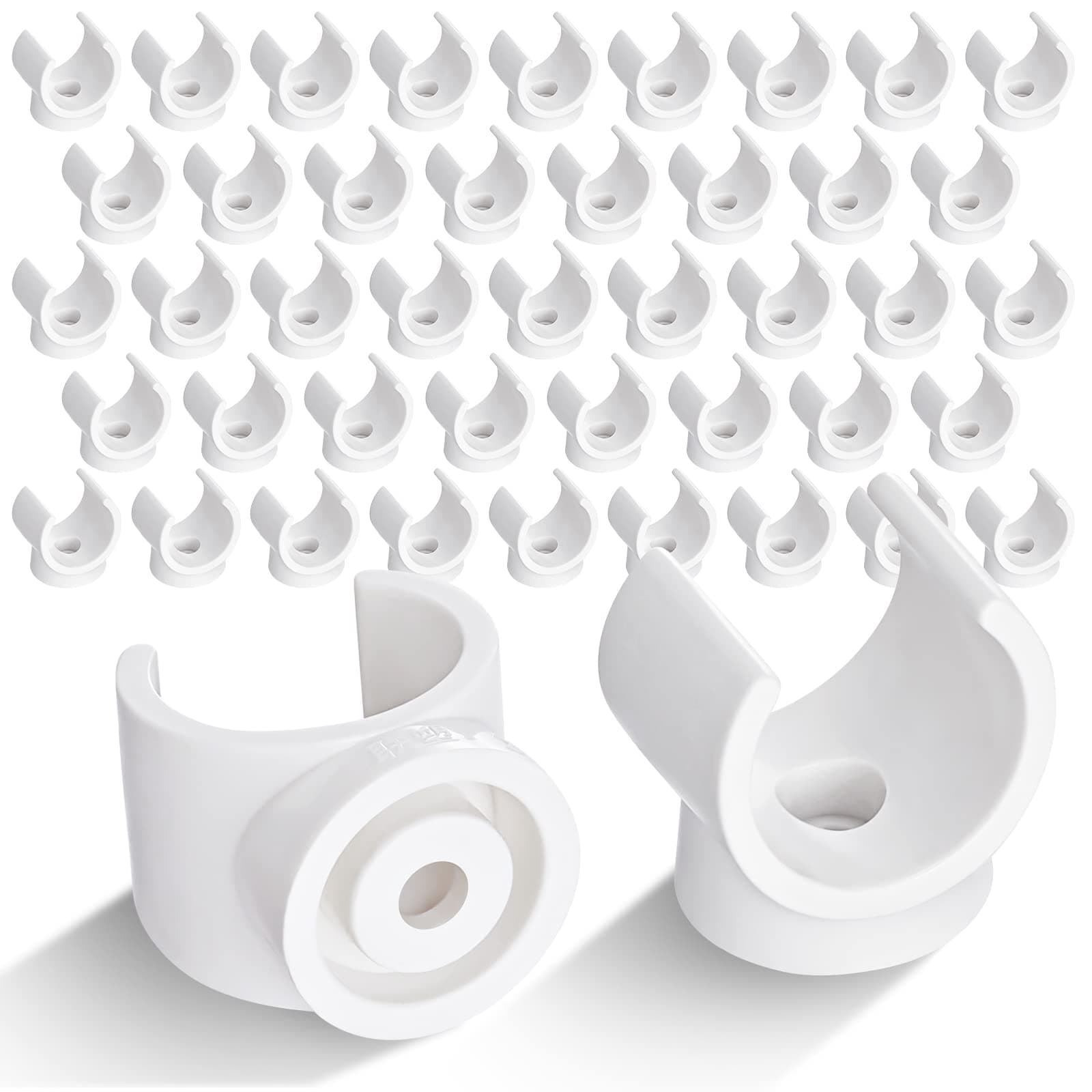 100 Pieces 3/4 Inch Pex Clips Pipe Clamps Plastic Clamps 25 mm Water Pipe U Hook Pex Supports Plastic Socket to Fix Corresponding