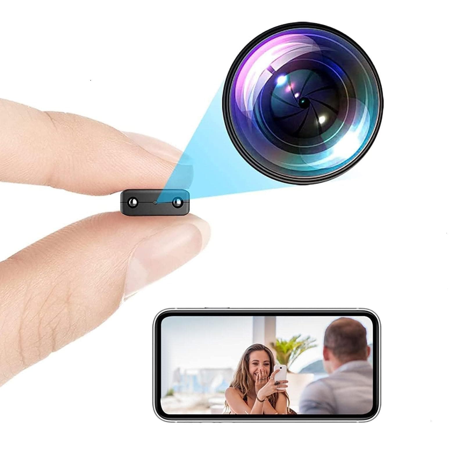 Serounder Ultra Thin Mini Camera with HD Night, Wireless Connection, and Human Body Detection, 1080P Video, for Business Meetings and Home Security, SEROUNDERECTW9APGFY