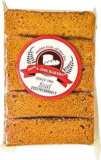 One Bakery Toastea Premium Bake Rusk, low sugar Diet Rusk with Semolina & Cardamom, Pack of 2 (450g X 2)