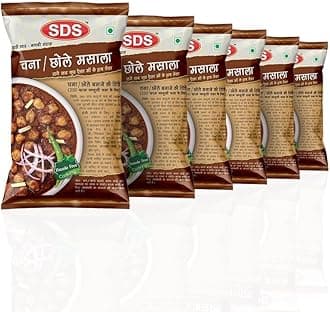 - SDS Chana/Choley Masala Powder - 70g (Pack of 6) | Spicy & Tangy Indian Gravy Mix for Chole Bhature, Kulche Chole, Kala Chana | Zero Added Colours, Fillers, Additives & Preservatives
