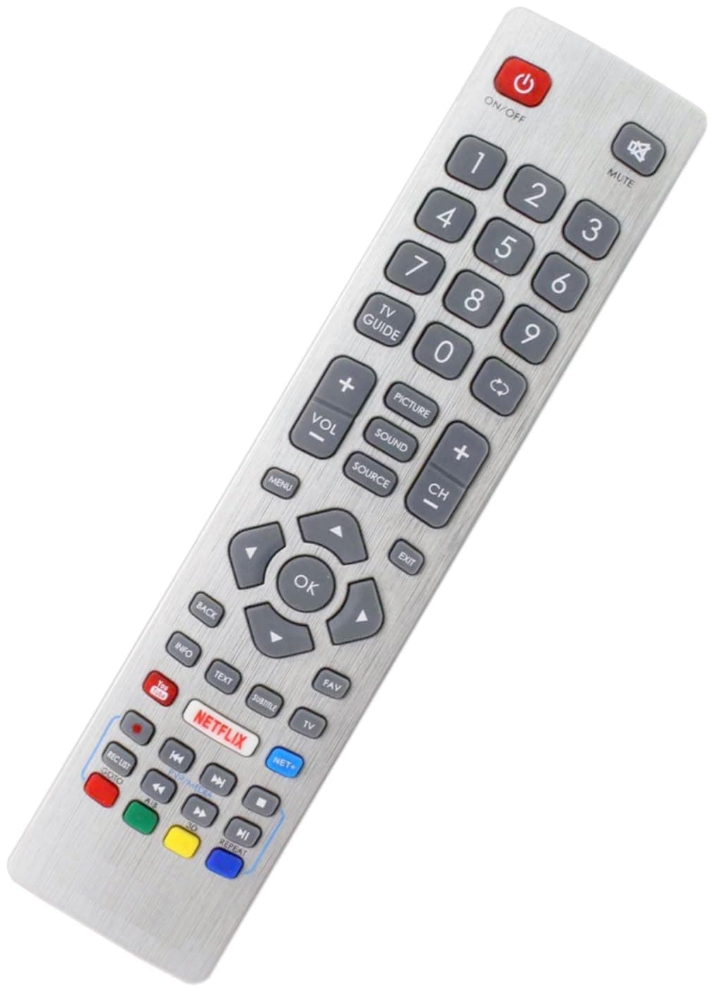 Generic Replacement for Sharp SHW/RMC/0015 TV Remote Control for Sharp Aquos SHWRMC0115 3D HD Smart TV with Netflix Youtube NET+