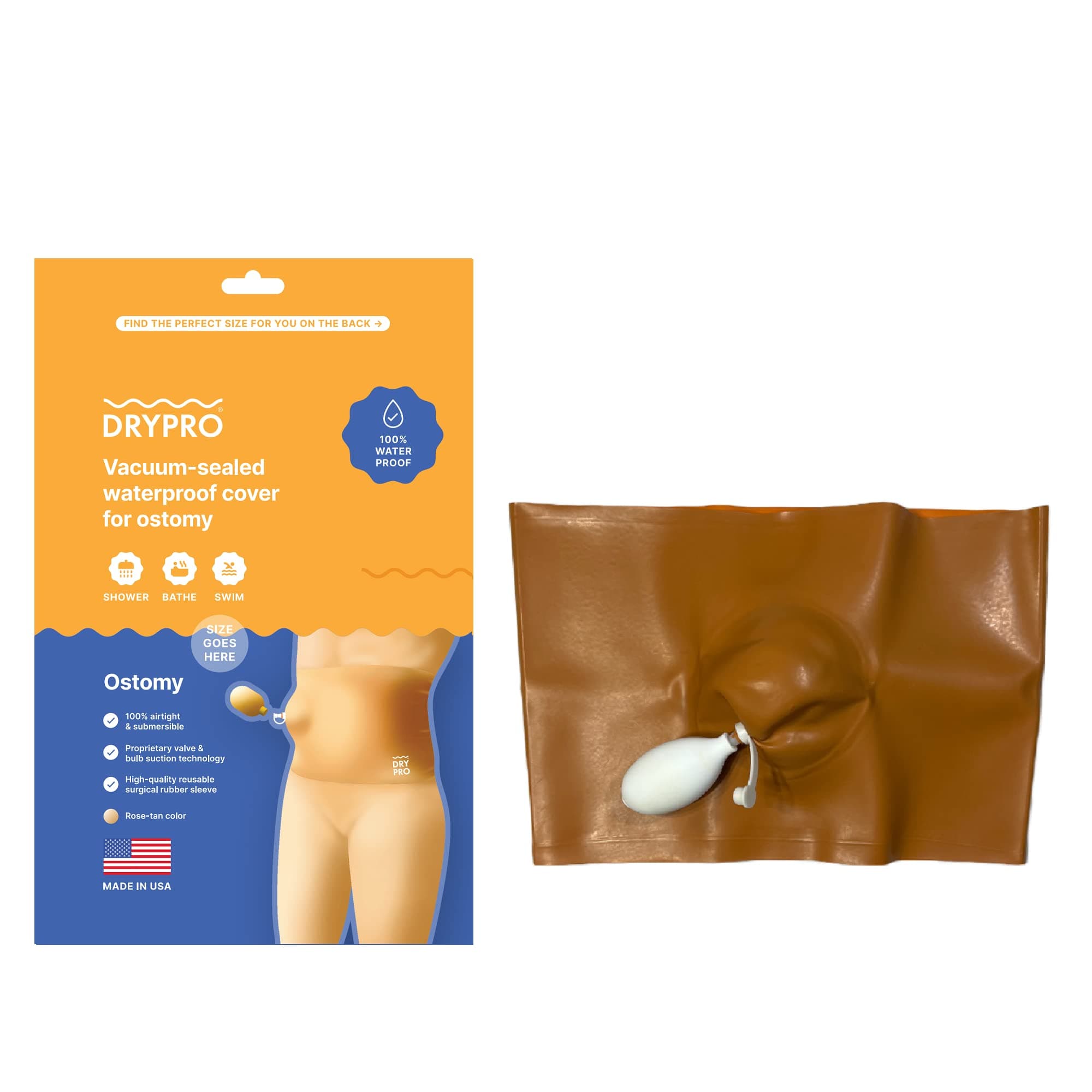DryPro Waterproof Ostomy Cover, Small