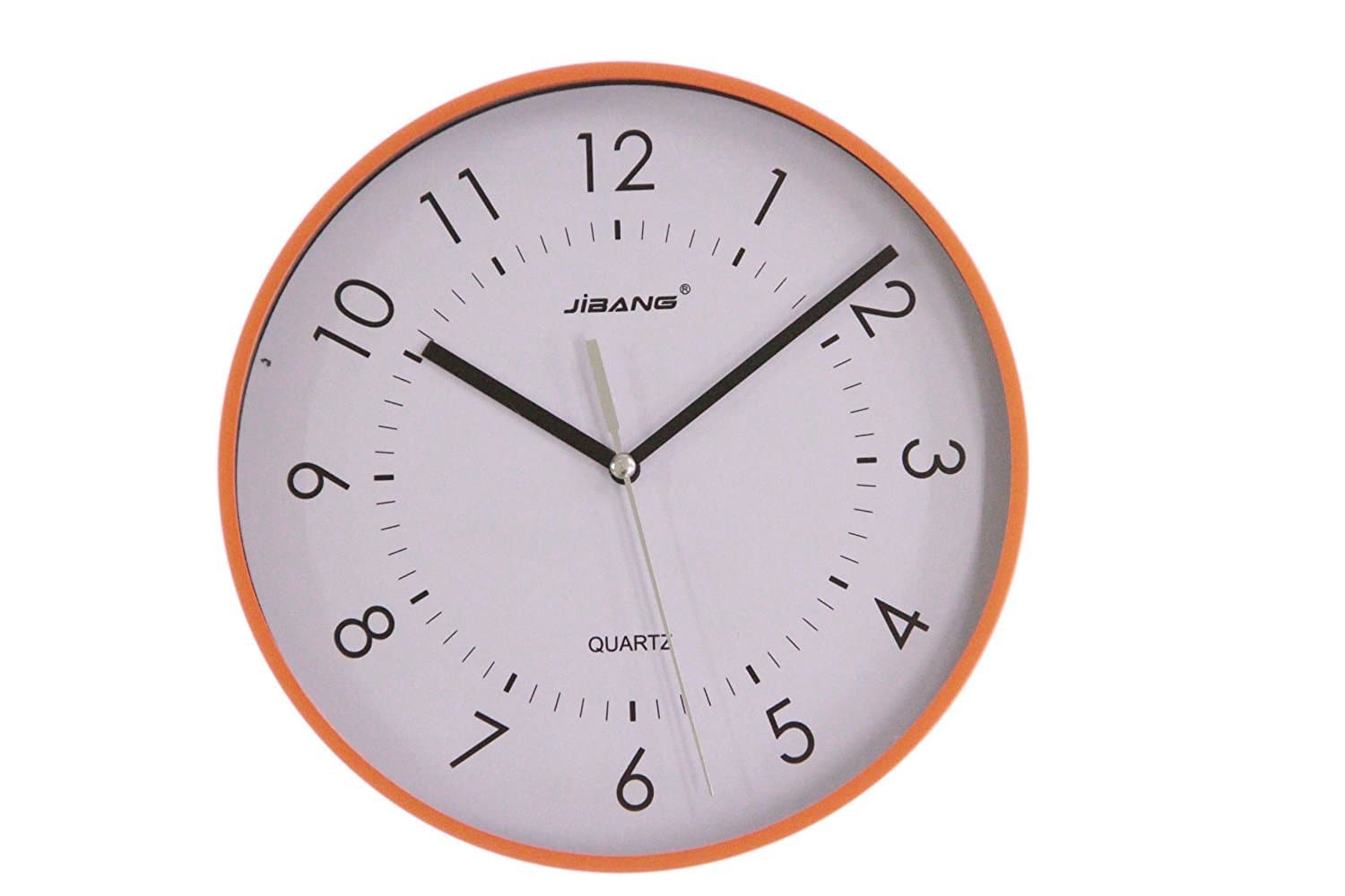 Minimalist Round 9-inch Sweeping Movement Wall Clock - Orange