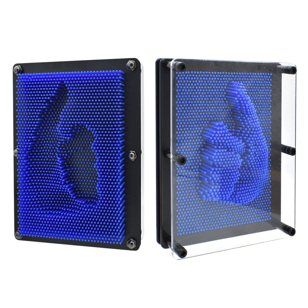 3D Clone Shape Pin Sculpture Large Size Pin Impression Toy Great Toy Funny Game for Children Adults 8 x 6 inches,Blue