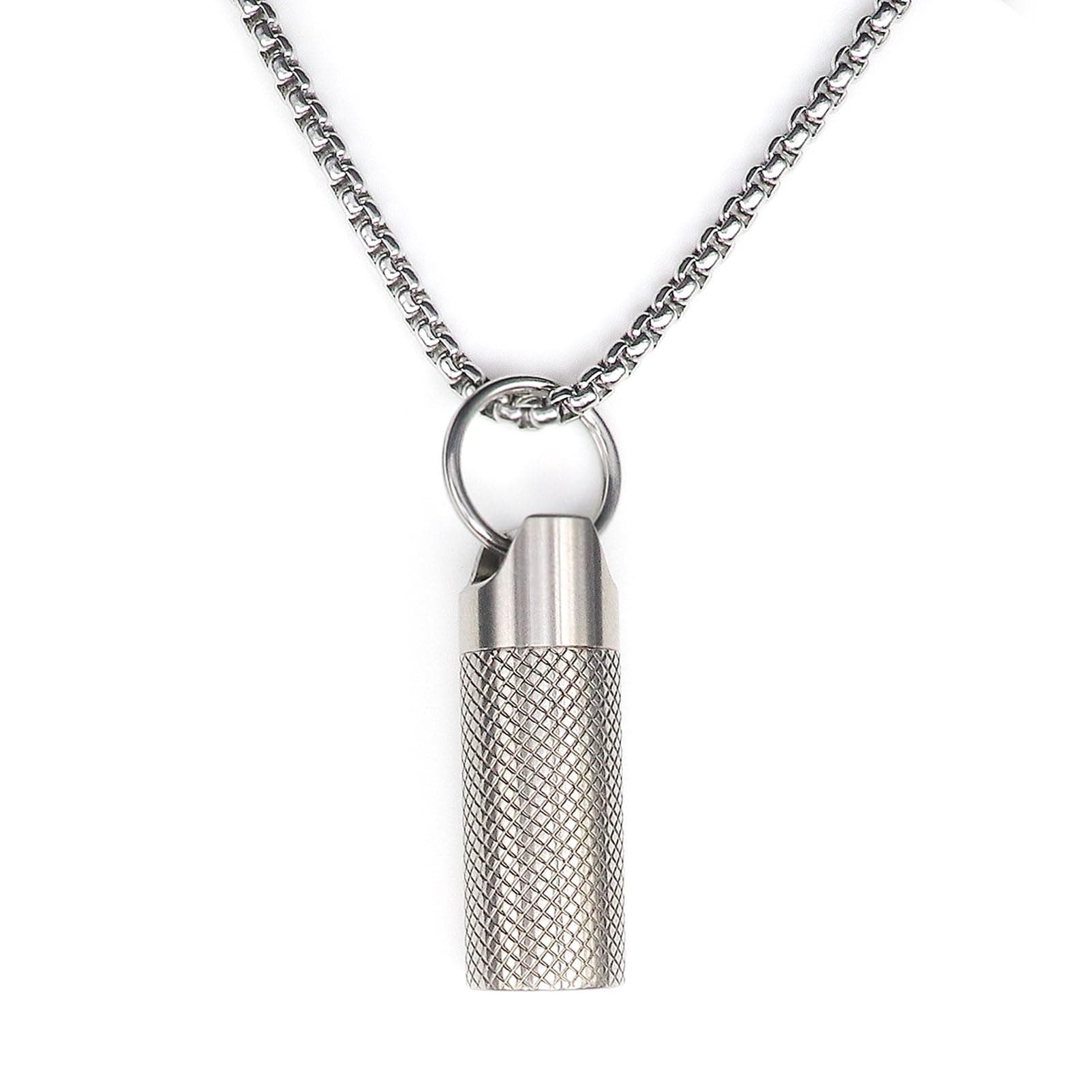 Small Pill Case Mini Titanium Pill Holder Necklace Waterproof Nitro Pill Holder Medical Keychain Pill Case Lightweight for Men Women Gifts