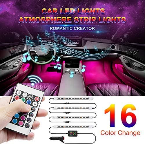 Car Led Lights, 16 Colors Remote Control