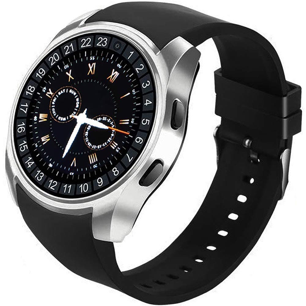 Smart Watch Android Smartwatch Touch Screen Bluetooth Smart Watch Compatible with iPhone Android Wrist Phone Watch with SIM Card Slot Fitness Tracker Waterproof Smart Watches for Men Women (Silver)