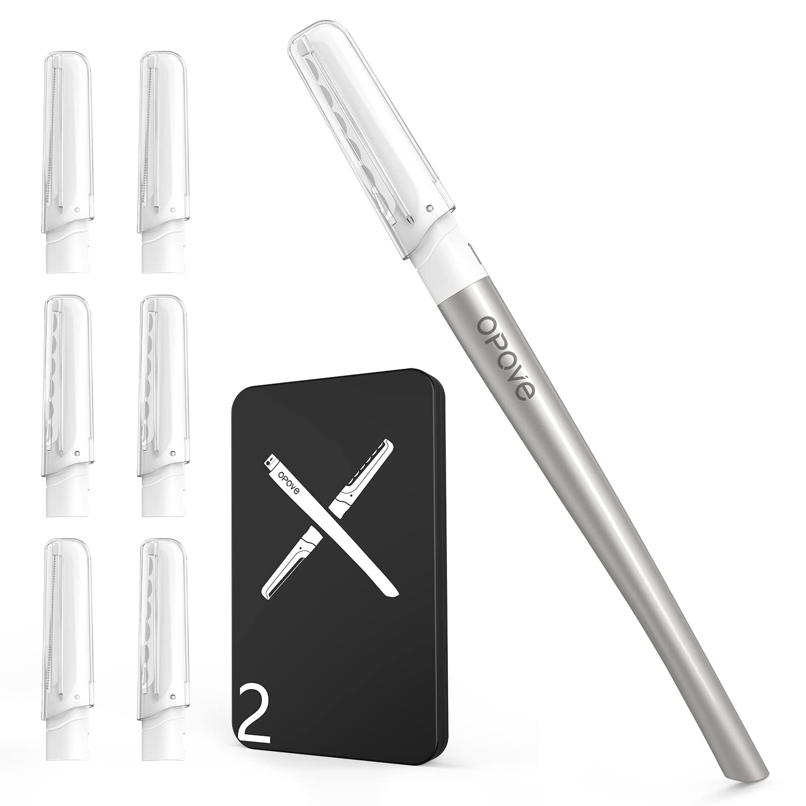 OPOVE Dermaplaning Tool Set,Professional Dermaplane Tools with 6 Refill Blades,Peach Fuzz Removal & Eyebrow Shaper–Face Shavers for Women,Facial Hair Razor Help Exfoliate and Smooth the Skin(Silver)