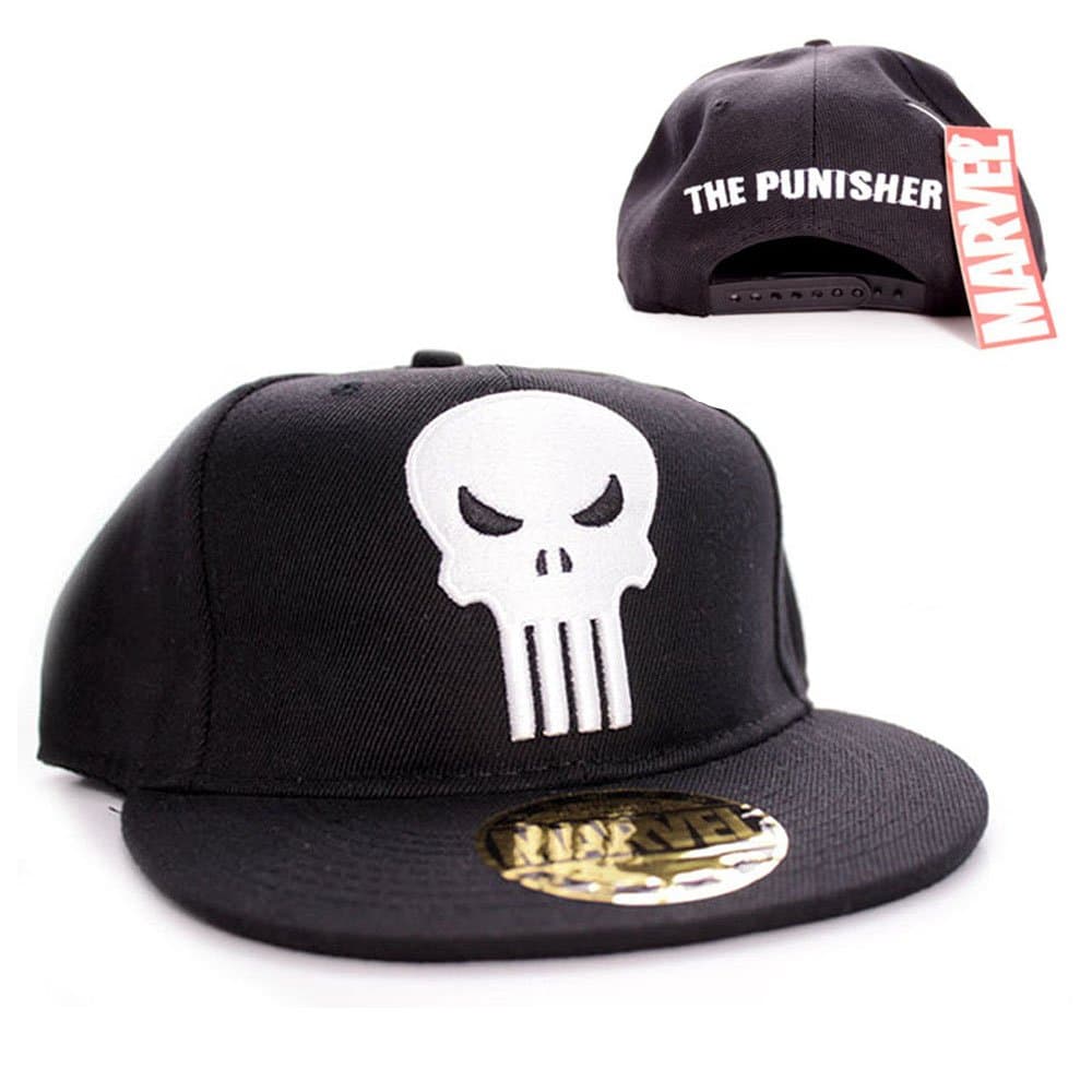 Marvel Comics The Punisher – Skull Logo Baseball Cap Men's Snapback Cap Black