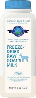 Freeze Dried Raw Goats Milk with Probiotics for Dogs & Cats (Classic), High Protein Digestible Goat Milk for Sensitive Stomachs, Food Topper, Dog Camping Essentials - Makes 16 FL OZ