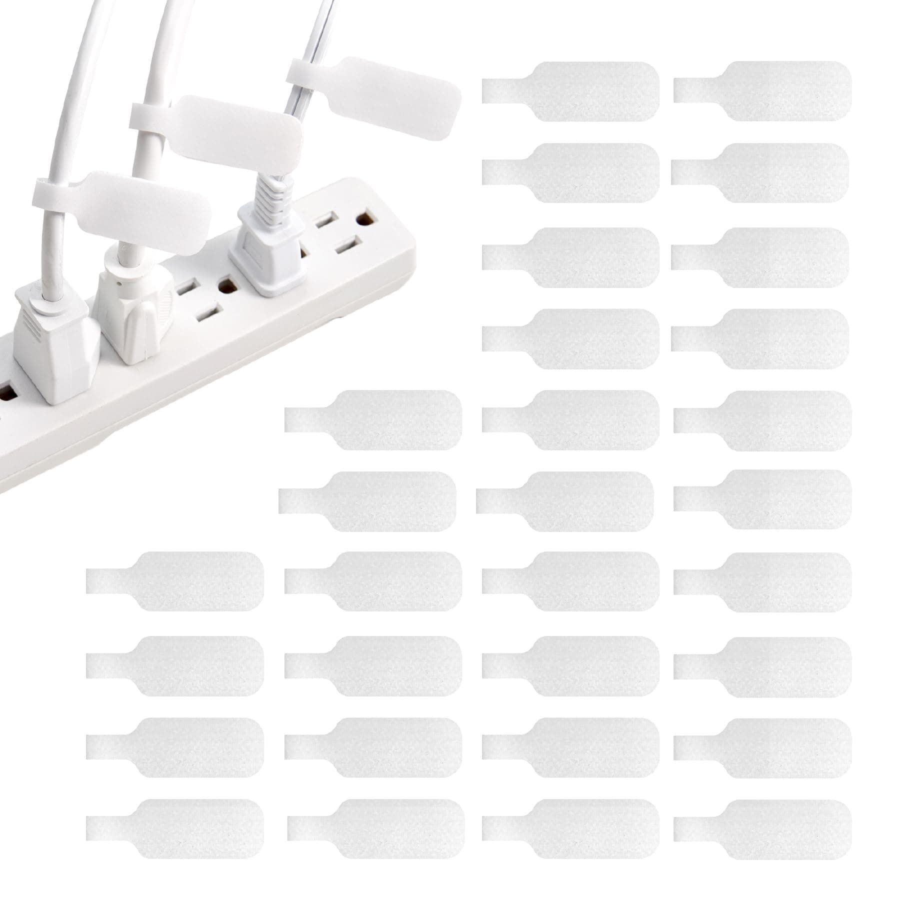Wrap-It Storage Cable Labels by , Medium, White (30-Pack) Write On Cord Labels, Wire Labels, Cable Tags and Wire Tags for Cable Management and Organizer for Electronics, Computers and More