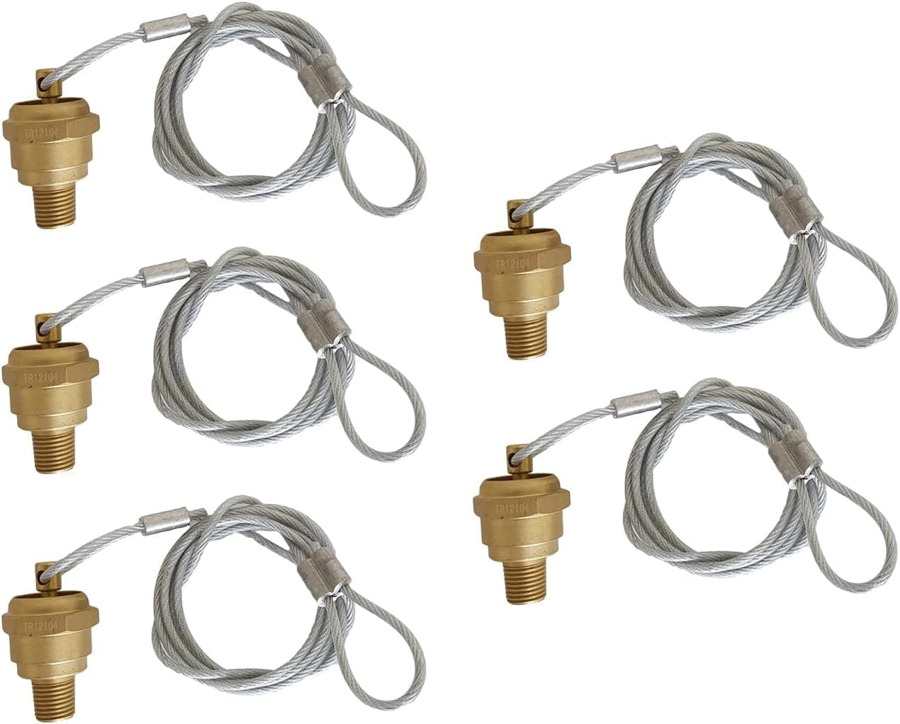 TORQUE Air Tank Drain Valve Plug Fitting 1/4" NPT with 48" Cable Valve, Air Compressor Drain Valve Cable, Semi Truck Trailer (Replaces Haldex 12105, OEM N3613AD) (5 Pack) (5 x TR12104)