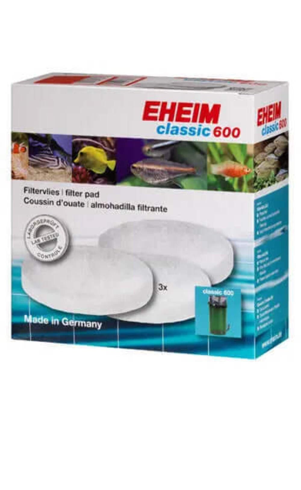 EHEIM Filter Pad (White) for Classic External Filter 600 (3 Pieces) , 3.00 x 7.00 x 7.00 inches