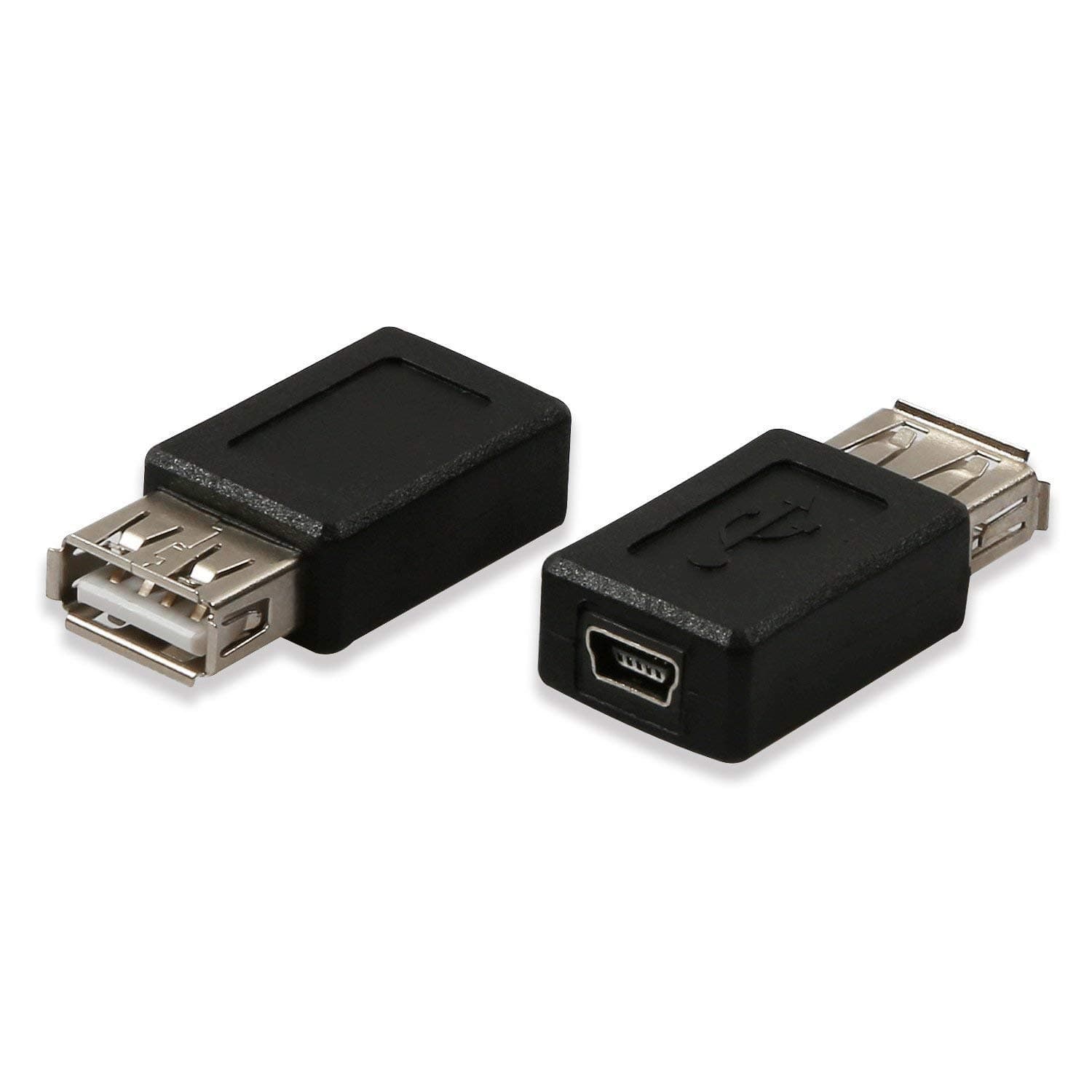 ELECTOP 2 Pack USB 2.0 A Female to USB B Mini 5 Pin Female Adapter Converter