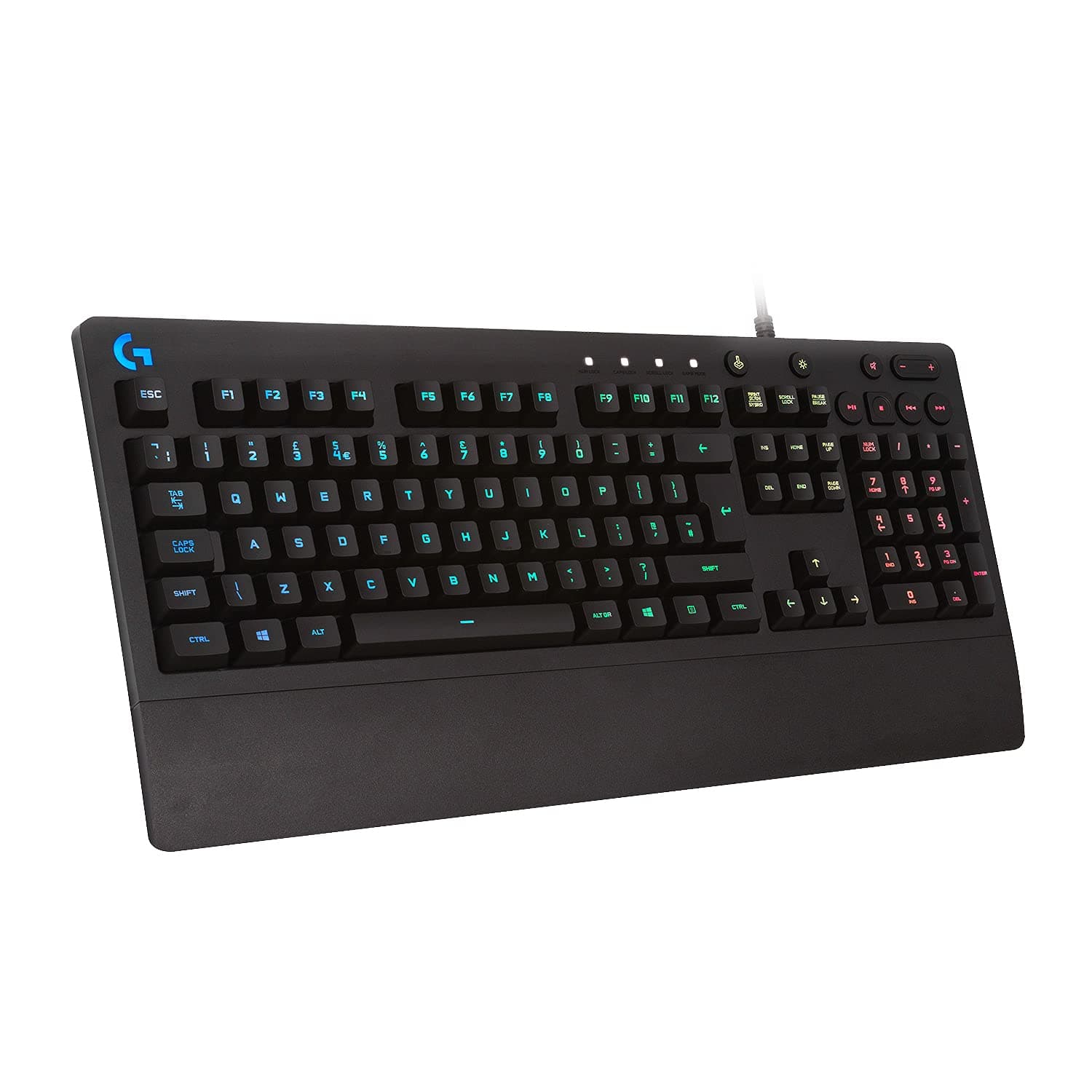 Logitech G213 Prodigy Gaming Keyboard, LIGHTSYNC RGB Backlit Keys, Spill-Resistant, Customizable Keys, Dedicated Multi-Media Keys, QWERTY UK Layout - Black