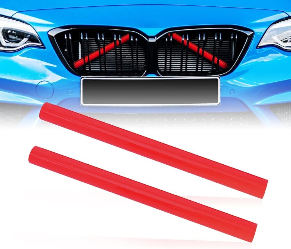 Alpha Rider 2PCS Grille Insert Trims Stripe for BMW,Front Grille Trim Stripes Cover Compatible with F20 F30 F21 F22 F23 F31 F32 F33 F34 F36 F40 F44,Red