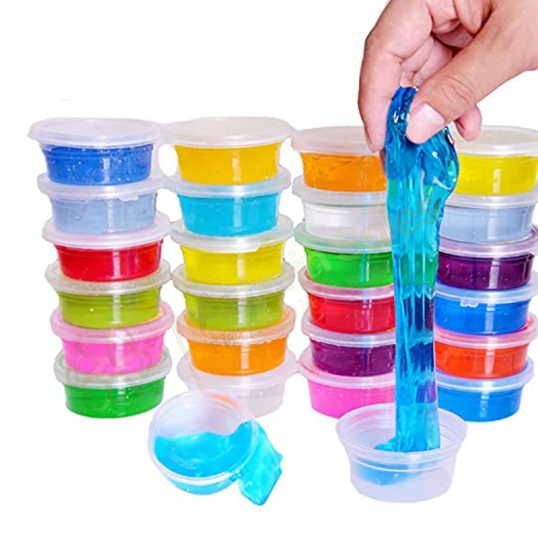 Generic Multicolor Slime Kit - Soft Jelly Slime - Stress Relief & Mind Power Boost - Unisex - Ages 5+ - Pack of 30
