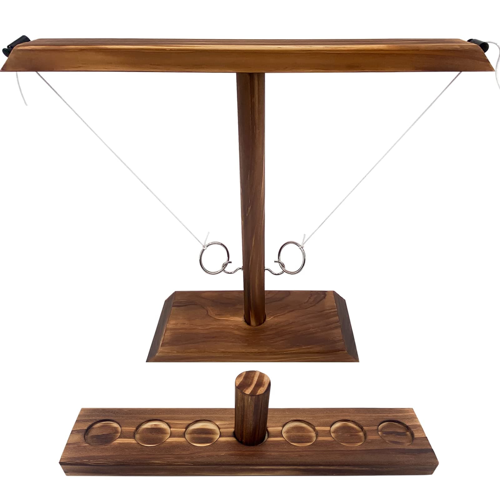 Ring Toss Game, Wooden Table Top Hook Ring Toss Game Children, Premium Party Throwing Games Game for Family Bar Fun Indoor/Outdoor Game