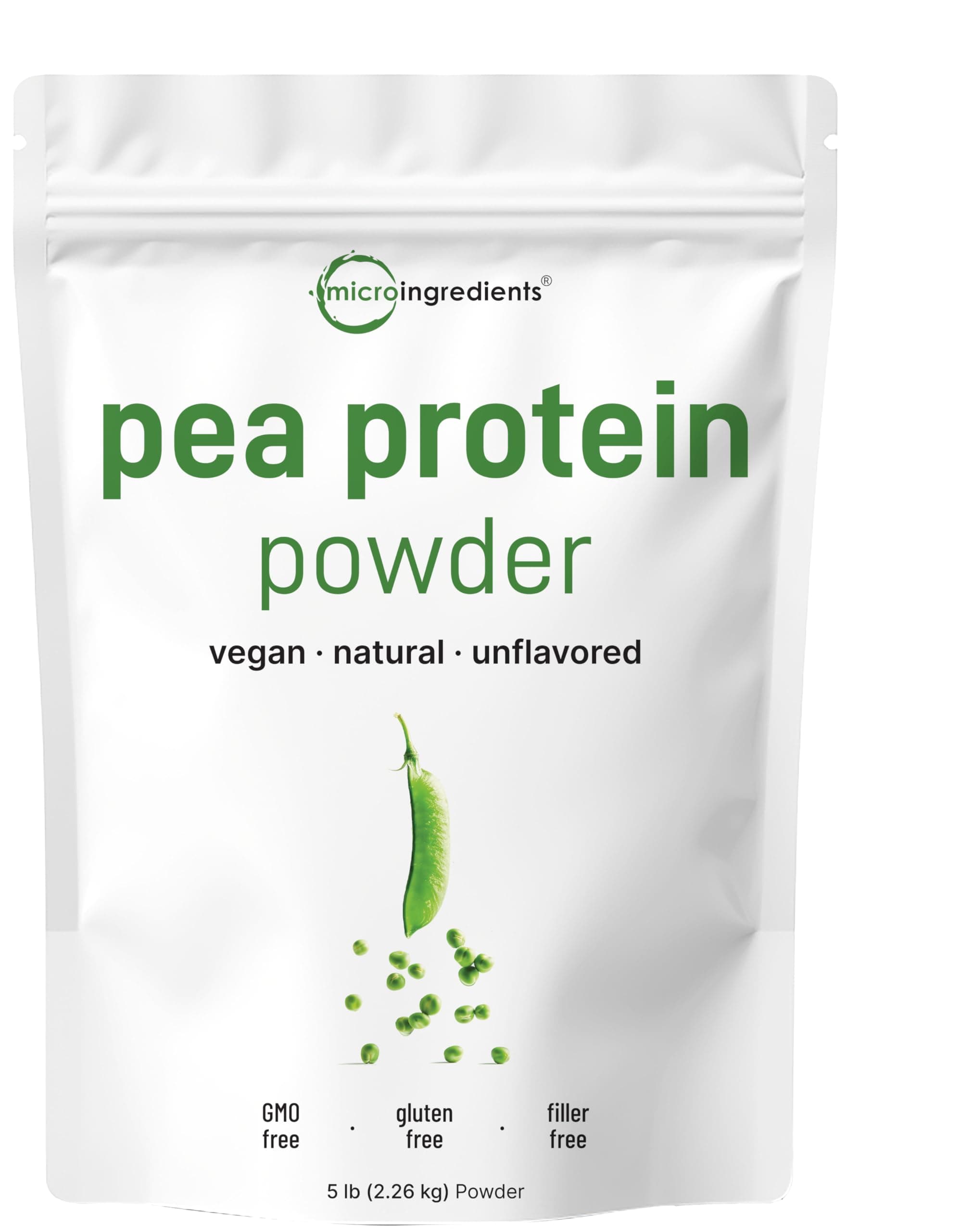 North American Grown, Pea Protein Powder, 5 Pounds | Plant Based, Unflavored | Complete Vegan Protein Source with BCAAs & EAAs – 27g Serving | Non-GMO, Keto Friendly