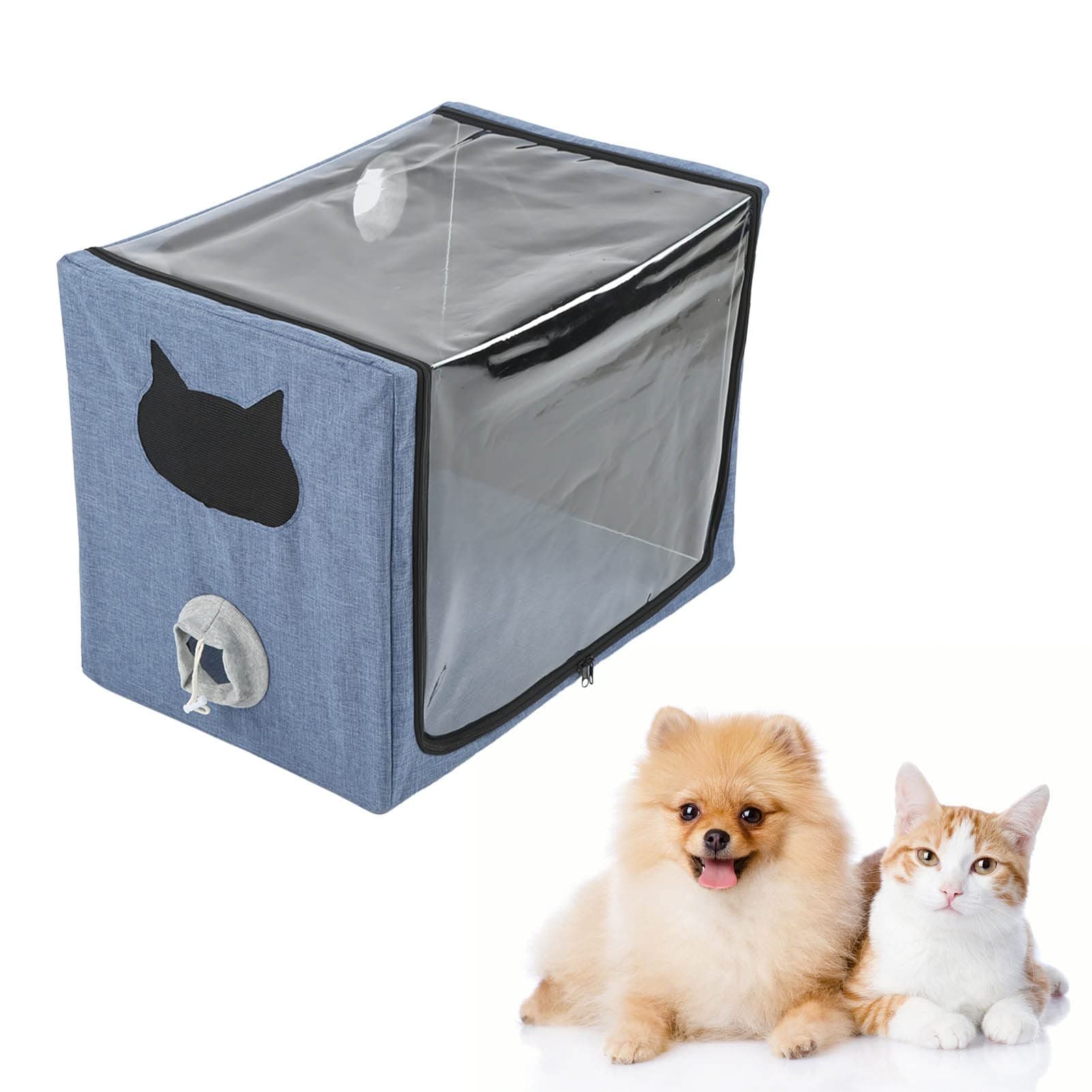 Sorandy Pet Nebulizer Nest Cat Dog Atomization Box Oxygen Chamber Collapsible Hands Free Portable Inhalation Machine Small Pet Nebulization Oxygen Inhalation Box Icu Cage