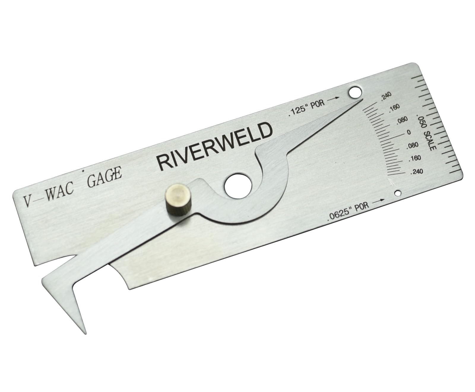 RIVERWELD V-WAC Single Weld Gauge Pit Depth Weld Gage Welding Inspection Thread Gauges Undercuts/Pits to 0.24 Inch by 0.02 Inch Increments