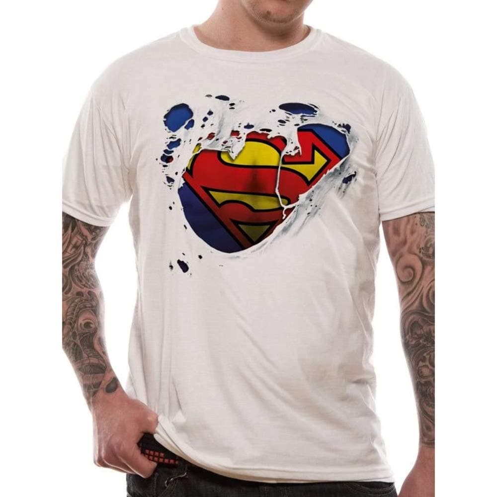 Superman Men's Torn Logo T-Shirt
