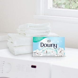 Downy Fabric Softener Dryer Sheets, 250 Count (16 x 22 cm) Cool Cotton Crisp Fresh Scent