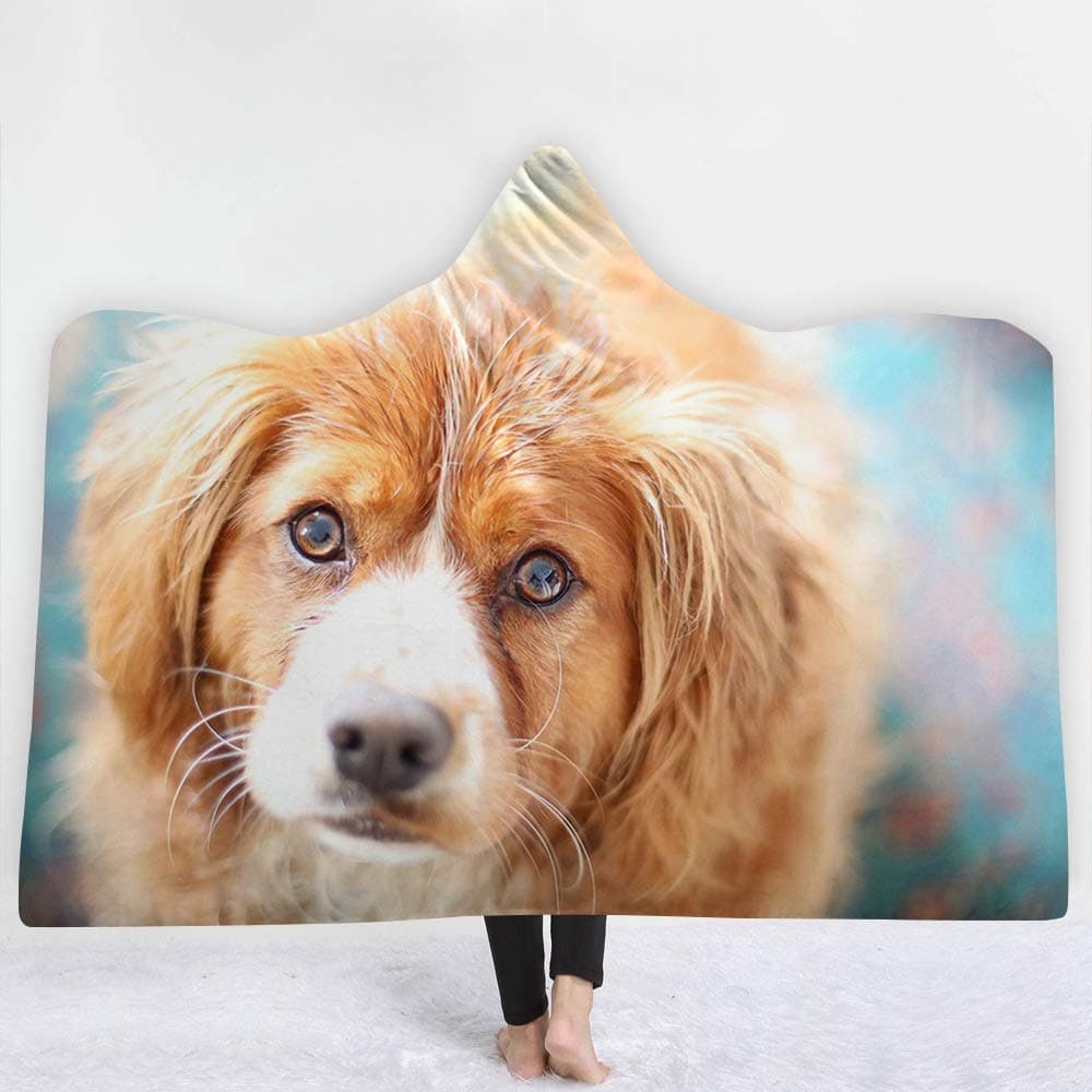 BONFUN Thick Hooded Blanket Cloak, Cute Pet Pattern Magic Hat Blanket, Blanket, Children Blanket (Color : E, Size : 130 * 150cm)