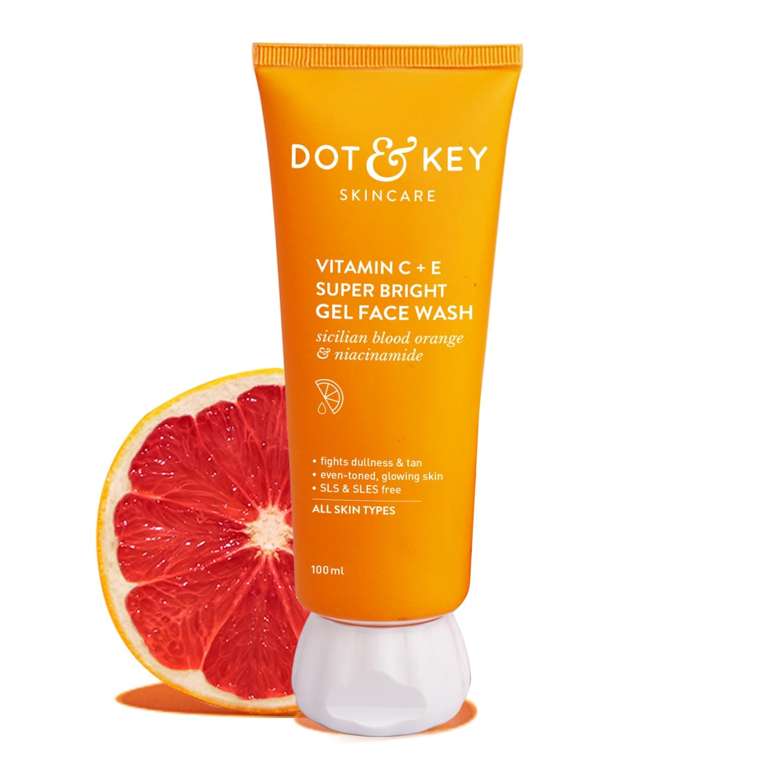 DOT & KEY Vitamin C + E Super Bright Gel Face Wash For Glowing And Brightening Skin | All Skin Types|With Triple Vitamin C| Face Wash For Women & Men|100 Ml