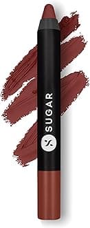 SUGAR Cosmetics Matte as Hell Crayon Lipsticks for Women Lasts Up To 8+ Hours Lip Crayon with Sharpener - 2.8 g (Pack of 1) 17 BRANDY HARRINGTON