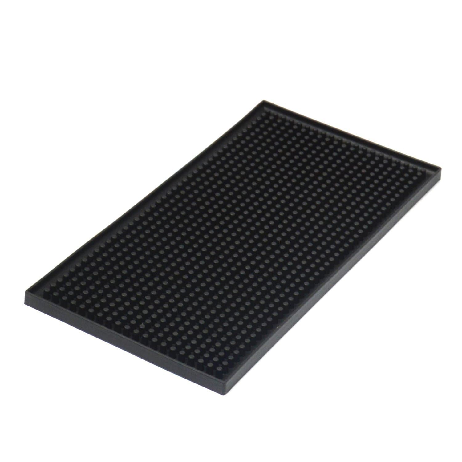 Yisharry li Bar Mat 6" x 12" Kitchen Square Rubber Service Spill Mat PVC Black KTV Bar Drying Dish Mats
