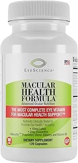 EyeScience Macular Health Beyond AREDS2 Formula, Advanced Ocular Vitamin - Containing Lutein, Zeaxanthin, Bilberry, and Vitamins C, D, E, and B6 (60 Day Supply)