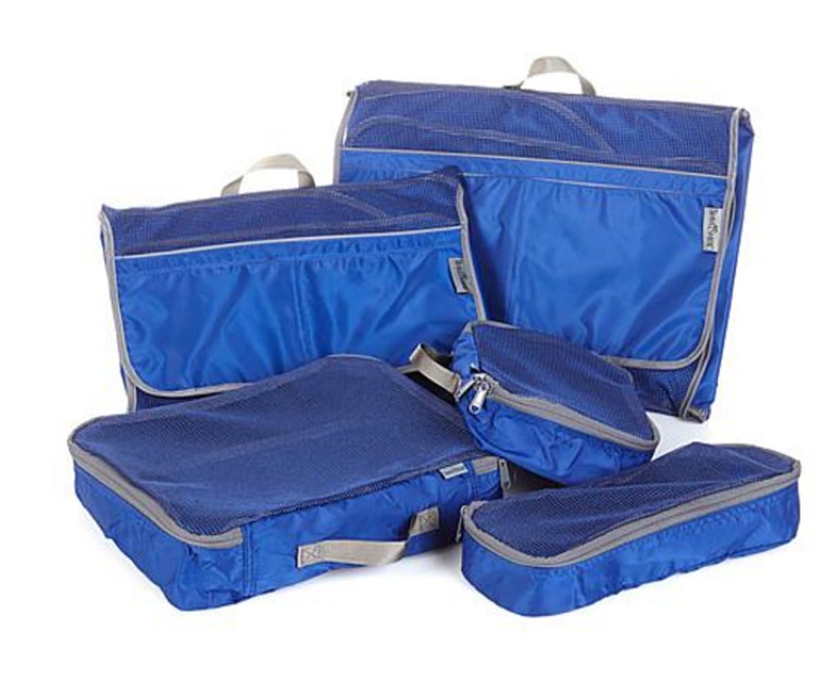 TravelSmith Smart Pack Organizers 5-piece Kit ~ Blue