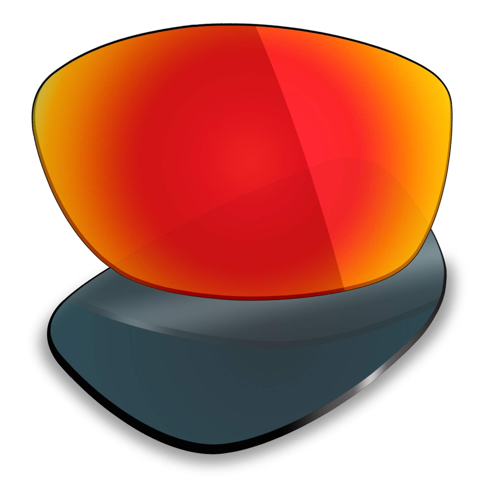 MRY Polarized Replacement Lenses for Oakley Pit Bull Sunglasses - Rich Option Colors (Standard, Fire Red Mirror-Polarized)