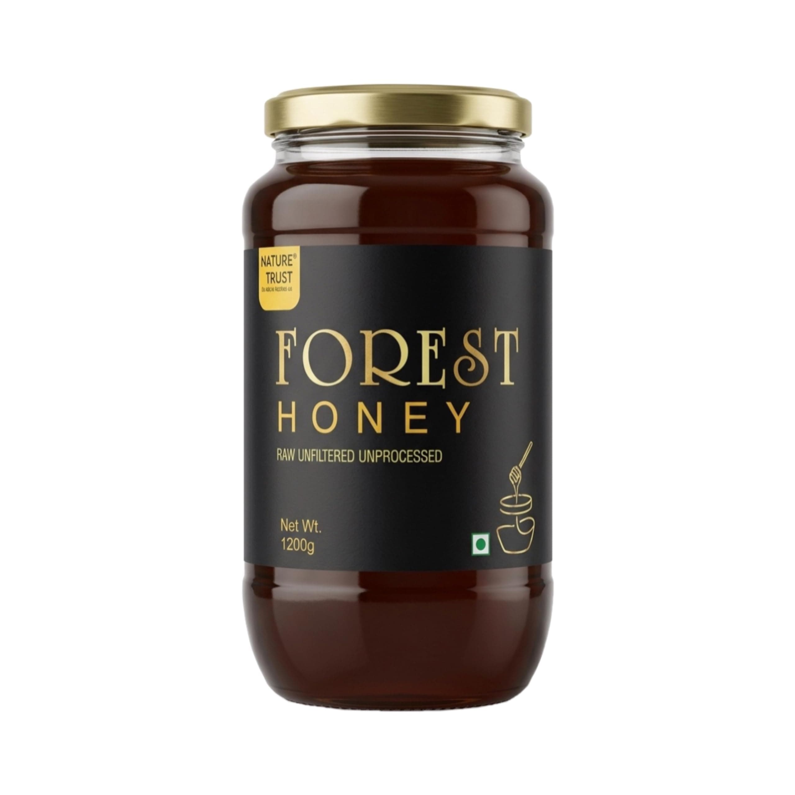 Nature Trust Raw Forest Honey,1200 Gram, Wild, Unprocessed, Unheated, Non Pasteurized, Original Honey 100% Pure and Natural (1.2 Kg)