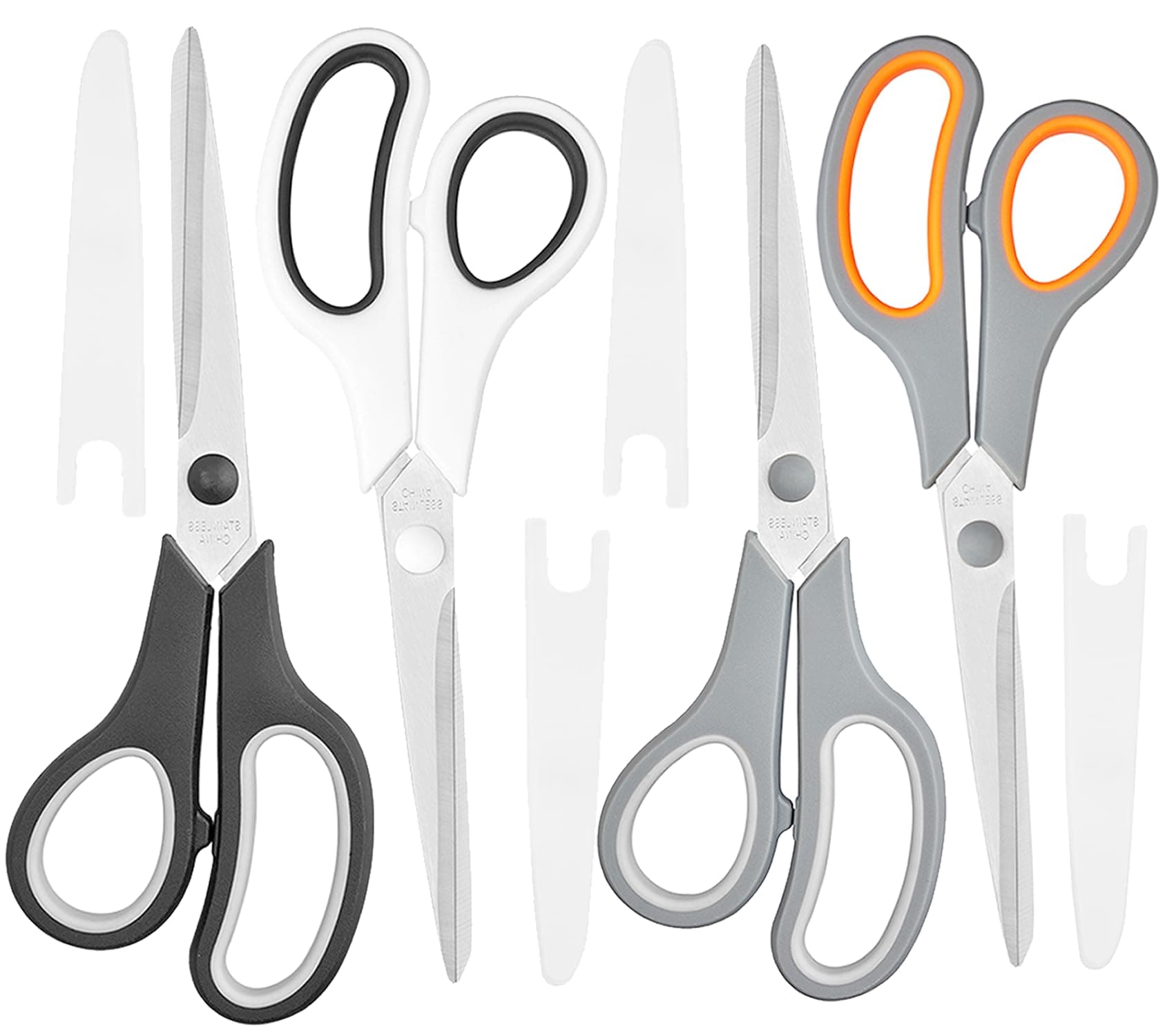 4 Pack Scissors All Purpose for Office, Home, School, and Crafts - 8.5" Heavy Duty Office Scissors With Cover