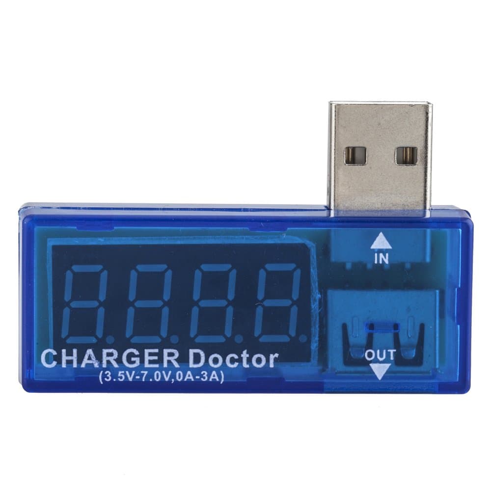 Sunyou Portable Digital Display USB Sunyou Power Voltage Current Meter Tester For Power Bank Cell Phone (Blue)