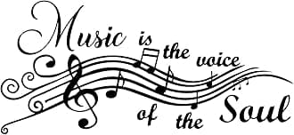 Music is The Voice of The Soul Vinyl Wall Decals Quotes Sayings Words Arts Lettering for Music Room