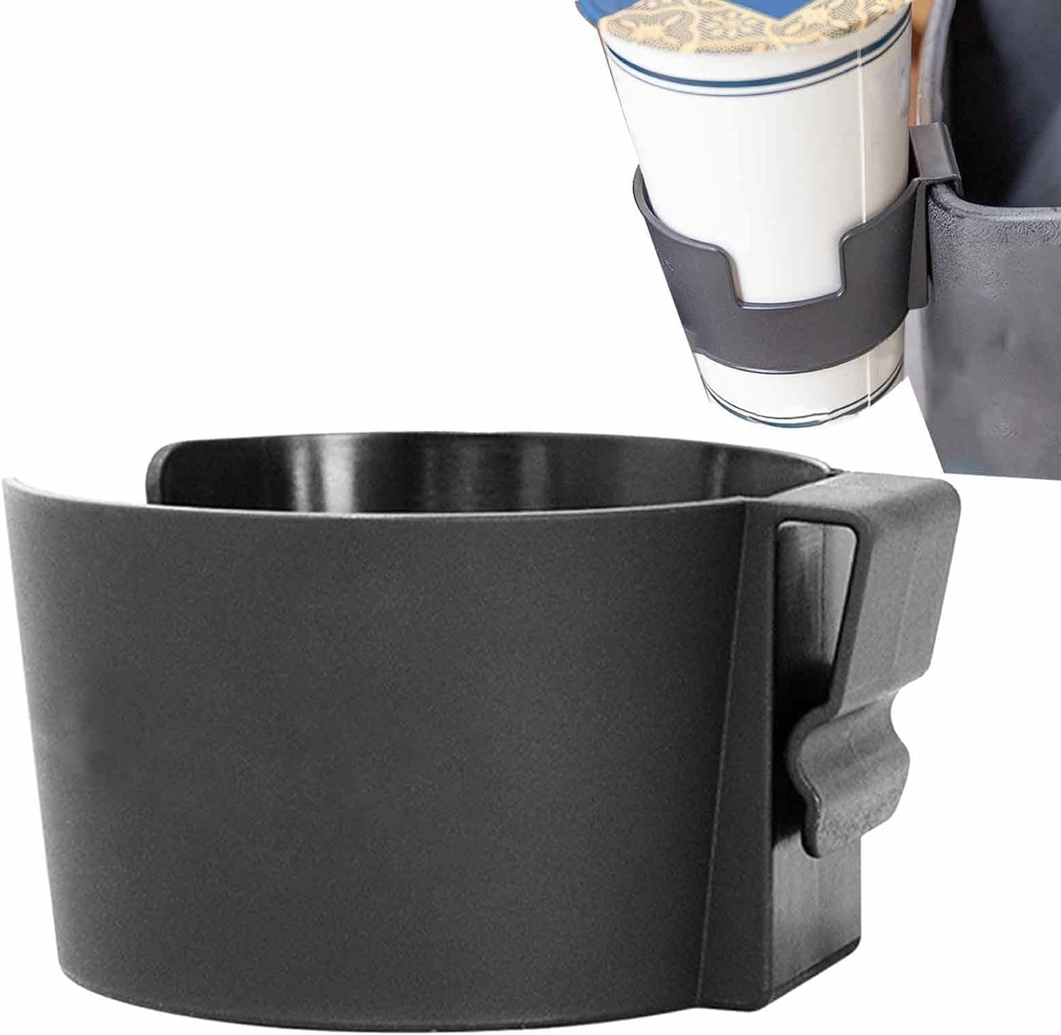 Black Clip On Cup Holder - Vehicle Cup Holders For Drinks - Window For Vehicles, Cup Holders For Coffee Mugs, Water Bottles And Juice Boxes, Stowing and Tidying, Car Drink Holders