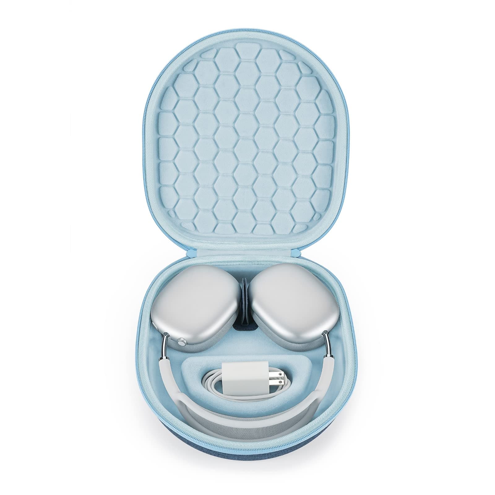 Case for New Apple AirPods Max Can Enter Sleep Mode , Hard Organizer Portable Carry Travel Cover Storage Bag (Blue)