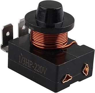 220V Refrigerator PTC Starter Relay Plastic Housing 3 Pin 250W Compressor Relay Starter Refrigerator Parts for Refrigerator (Black)