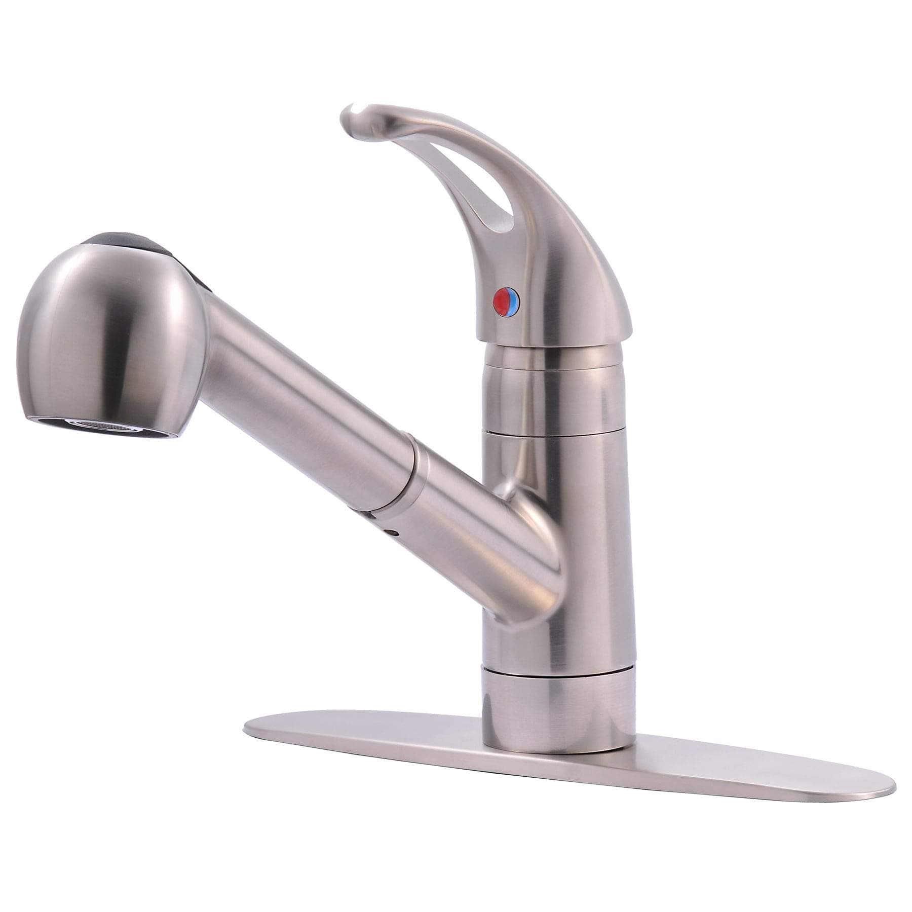 Ultra Faucets UF12003 SS Single Handle Kitchen Faucet With Pull Out Spray