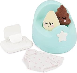 LullaBabyPotty Training Accessory With 2 Sounds – 14-inch Baby Doll Accessories – Plushies, Diaper, And Pretend Wipes – Imaginative Play – Toys For Kids Ages 2 & Up – Baby Doll Potty Set
