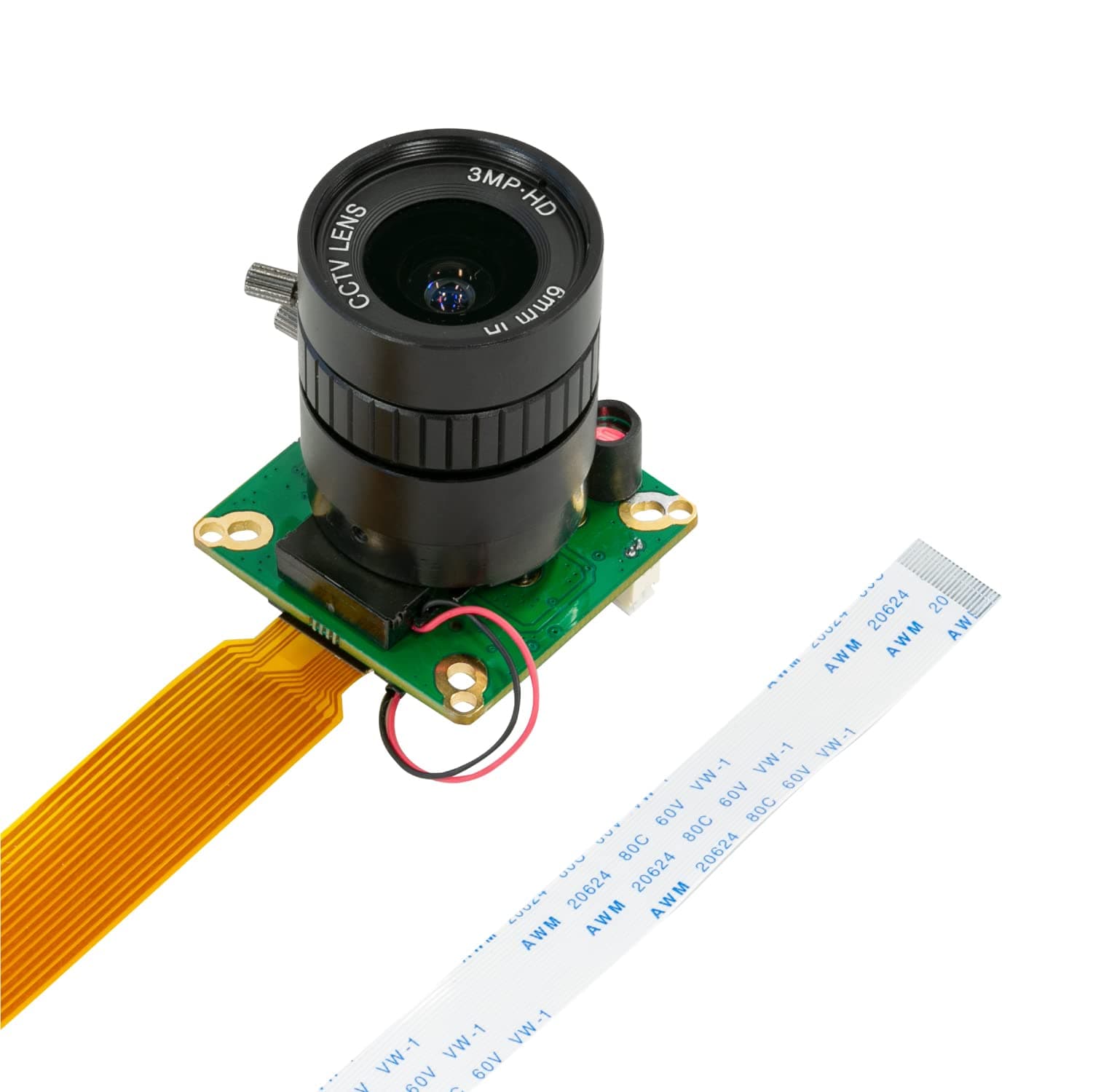 for Raspberry Pi HQ Camera, 12.3MP IMX477 Camera Module with CS-Mount Lens, Automatic IR-Cut Switching All-Day Image, Compatible with Raspberry Pi 5, 4 Model B, Pi 3/3B+, and Pi Zero 2W