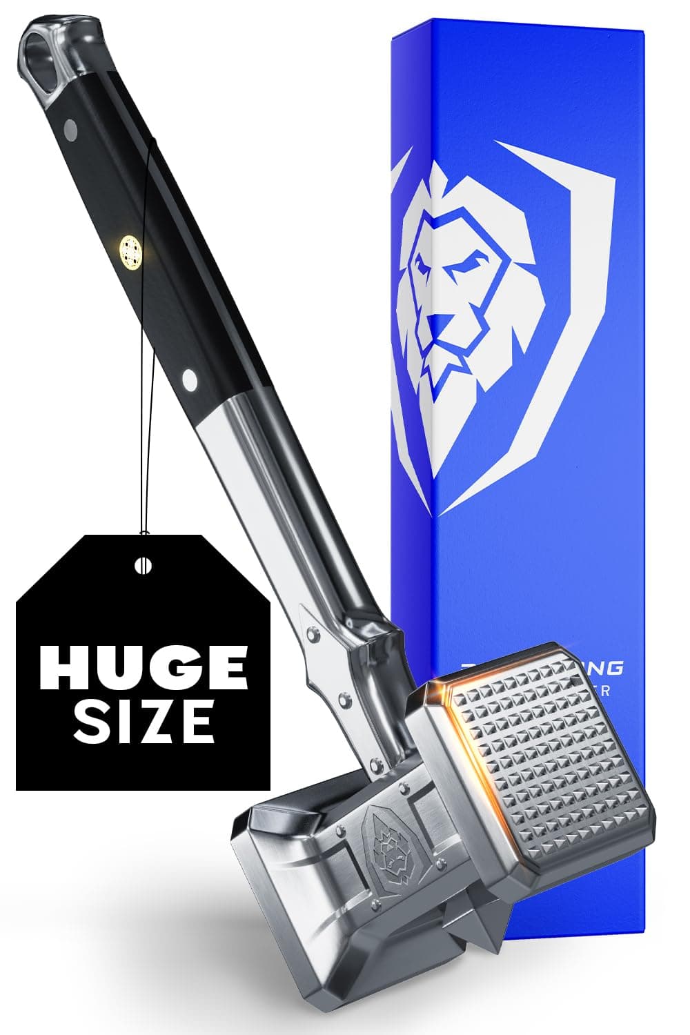 Dalstrong Meat Tenderizer Tool - NEW IMPROVED - Dual Sided, Extra-Large Meat Hammer - Premium High-Carbon Stainless Steel - Meat Mallet - Chef Pounder - Black G10 Handle